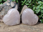 Polished Gemmy Girasol Rose Quartz Hearts x 3 From Madagascar - Toprock Gemstones and Minerals 