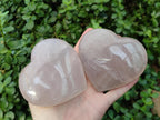 Polished Gemmy Girasol Rose Quartz Hearts x 3 From Madagascar - Toprock Gemstones and Minerals 