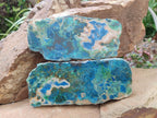 Polished One Side Shattuckite Slices x 6 From Kaokoveld, Namibia - Toprock Gemstones and Minerals 
