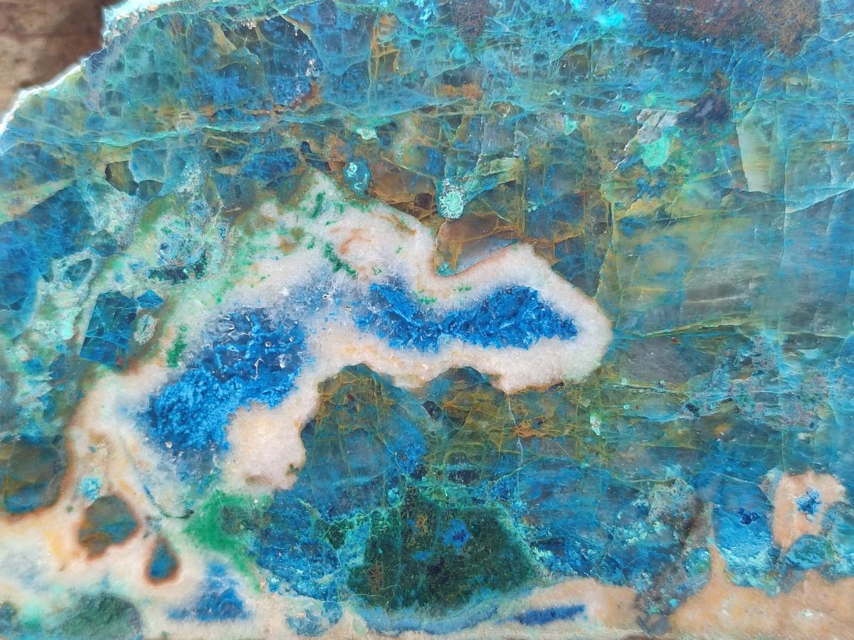 Polished One Side Shattuckite Slices x 6 From Kaokoveld, Namibia - Toprock Gemstones and Minerals 