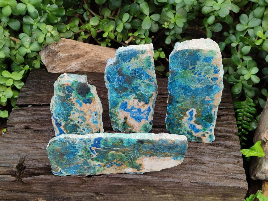 Polished One Side Shattuckite Slices x 6 From Kaokoveld, Namibia - Toprock Gemstones and Minerals 