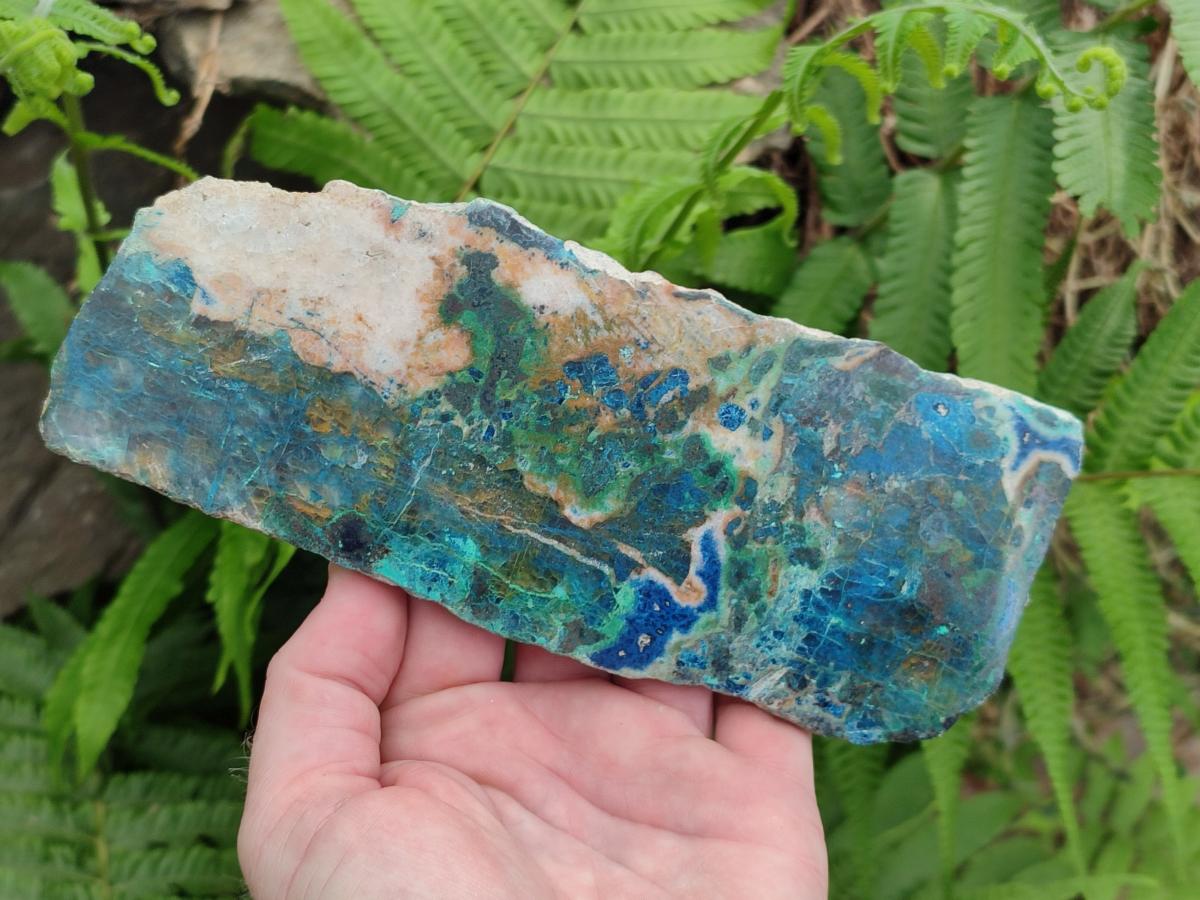 Polished One Side Shattuckite Slices x 6 From Kaokoveld, Namibia - Toprock Gemstones and Minerals 