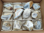 Polished On One Side Blue Lace Agate Geodes x 12 From Nsanje, Malawi - Toprock Gemstones and Minerals 