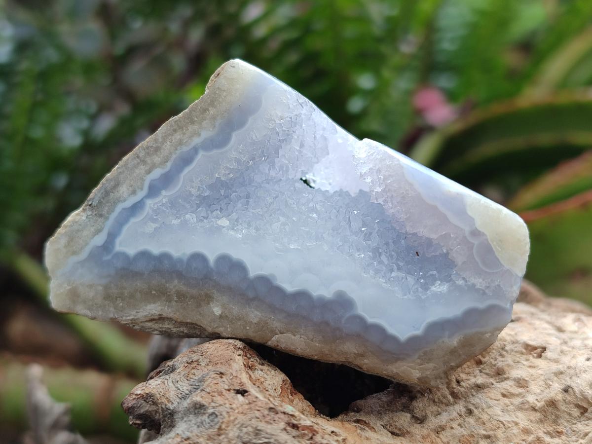 Polished On One Side Blue Lace Agate Geodes x 12 From Nsanje, Malawi - Toprock Gemstones and Minerals 