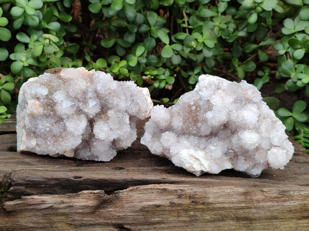 Natural White Spirit Quartz Clusters x 2 From Boekenhouthoek, South Africa - Toprock Gemstones and Minerals 