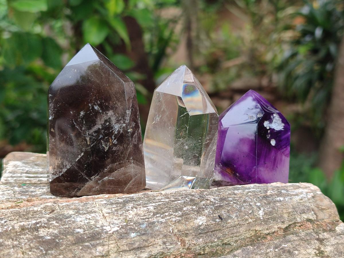 Polished Mixed Quartz Crystals x 6 From Madagascar - Toprock Gemstones and Minerals 