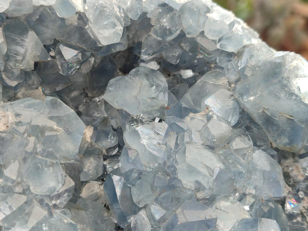 Natural Large Blue Celestite Geode Specimen x 1 From Sakoany, Madagascar - Toprock Gemstones and Minerals 