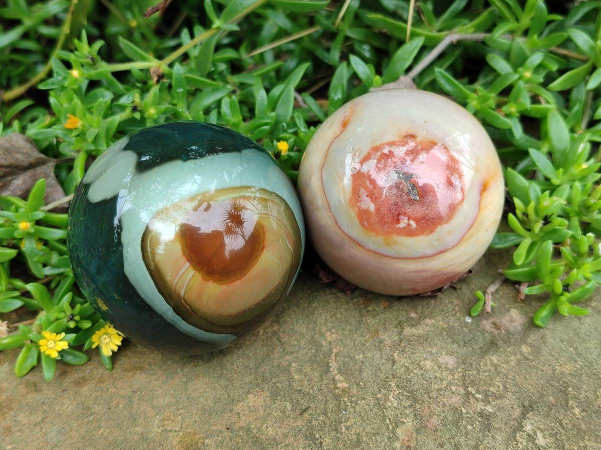 Polished Polychrome Jasper Spheres x 4 From NW Coast, Madagascar - Toprock Gemstones and Minerals 