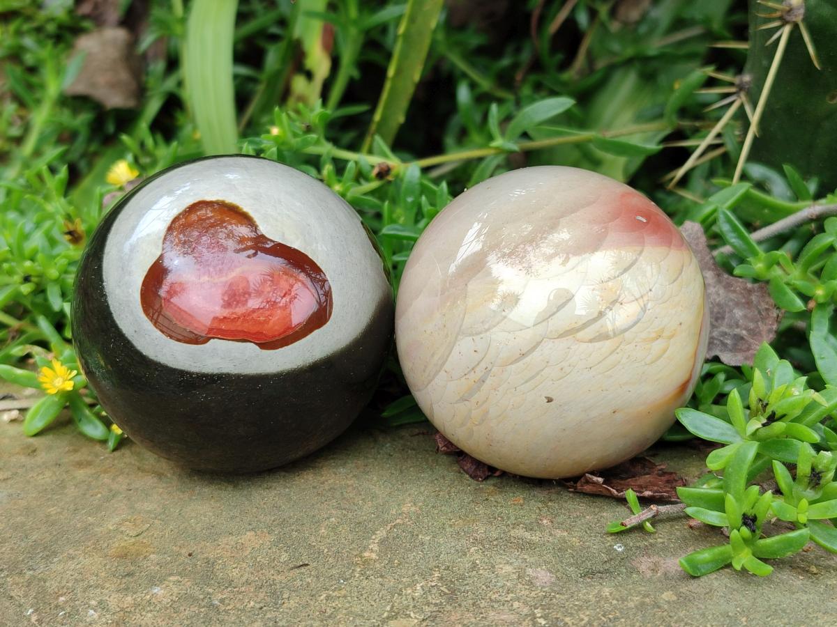 Polished Polychrome Jasper Spheres x 4 From NW Coast, Madagascar - Toprock Gemstones and Minerals 