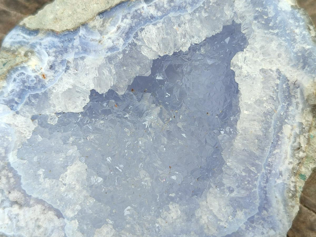 Natural Blue Lace Agate Geode Specimens x 4 From Nsanje, Malawi - Toprock Gemstones and Minerals 