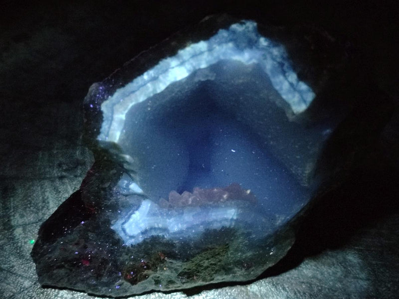 Natural Blue Lace Agate Geode Specimens x 4 From Nsanje, Malawi - Toprock Gemstones and Minerals 