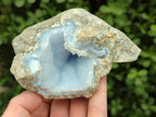Natural Blue Lace Agate Geode Specimens x 4 From Nsanje, Malawi - Toprock Gemstones and Minerals 
