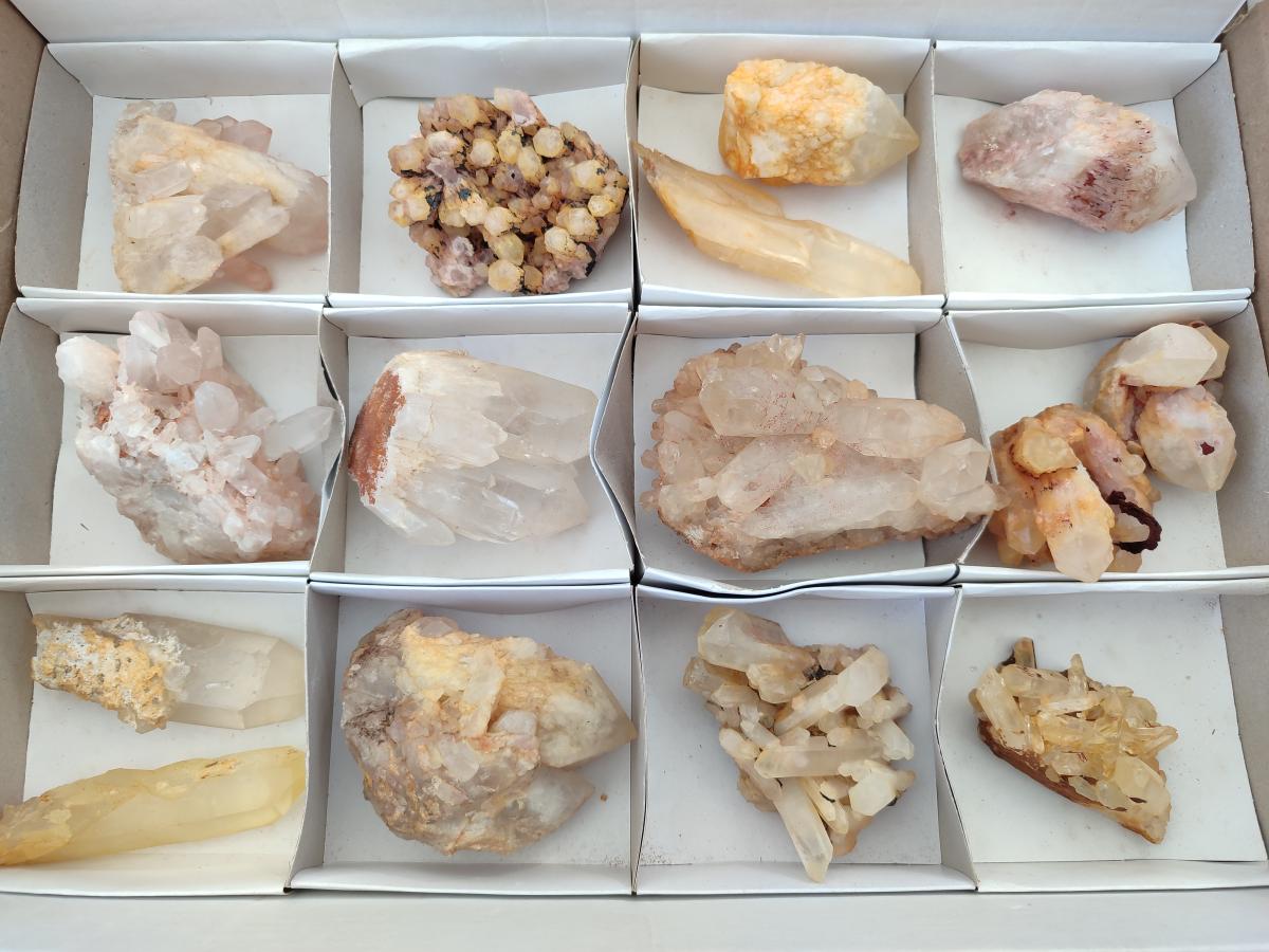 Natural Mixed Quartz Crystals and Clusters x 15 From Madagascar - Toprock Gemstones and Minerals 