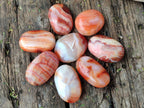 Polished Carnelian Agate Gemstone Galets x 35 From Madagascar - Toprock Gemstones and Minerals 