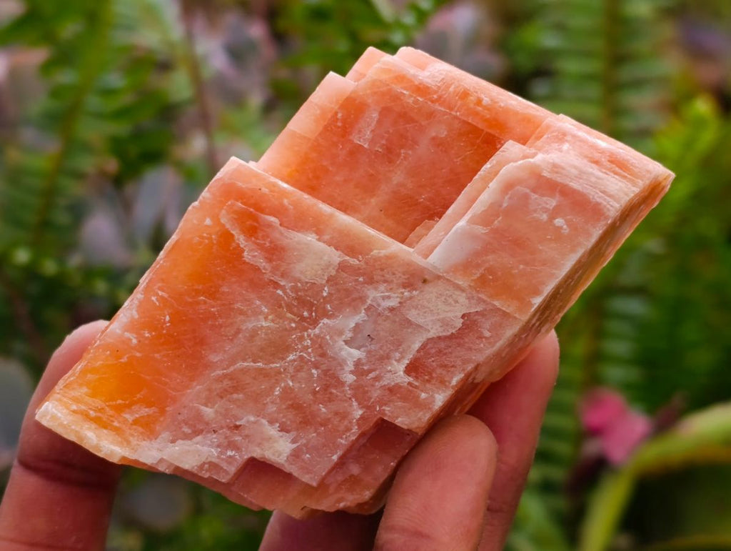 Natural Rhombohedral Sunset Orange Calcite Specimens x 12 From Spitzkop, Namibia - Toprock Gemstones and Minerals 
