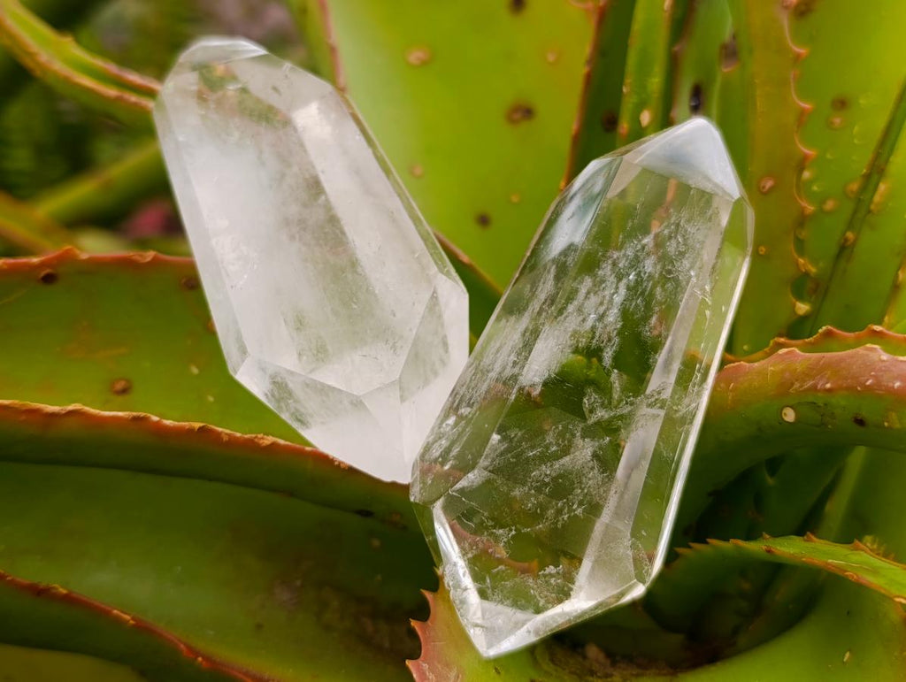 Polished Clear Quartz Double Terminated Crystals x 12 From Madagascar - Toprock Gemstones and Minerals 