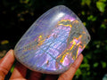 Polished Rare Purple Sunset Flash Labradorite Standing Free Forms x 3 From Madagascar - Toprock Gemstones and Minerals 