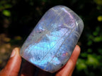 Polished Rare Purple Sunset Flash Labradorite Standing Free Forms x 3 From Madagascar - Toprock Gemstones and Minerals 