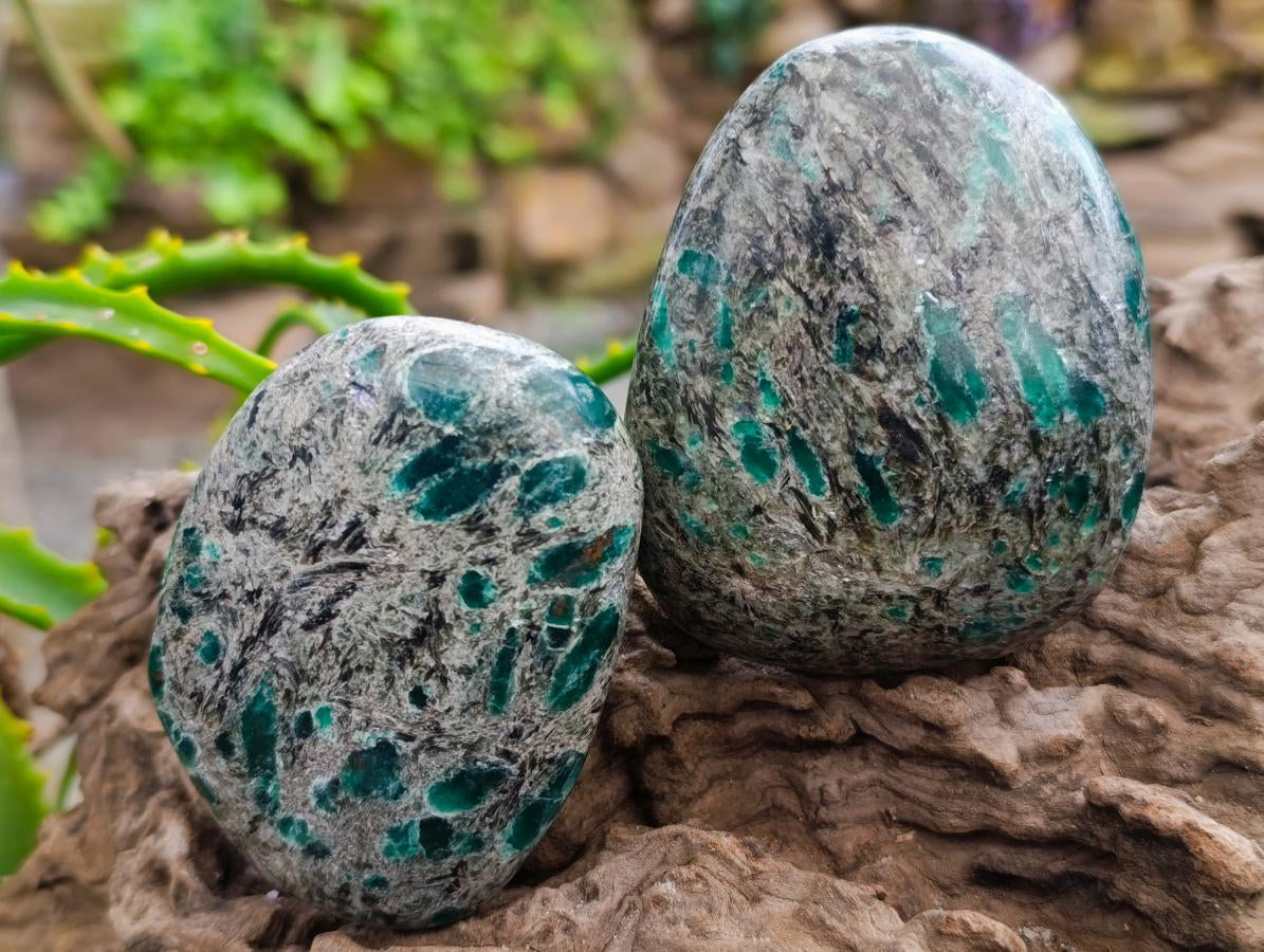 Polished Emerald Mica 'Mutokolite' Palm Stones x 6 From Mutoko, Zimbabwe - Toprock Gemstones and Minerals 