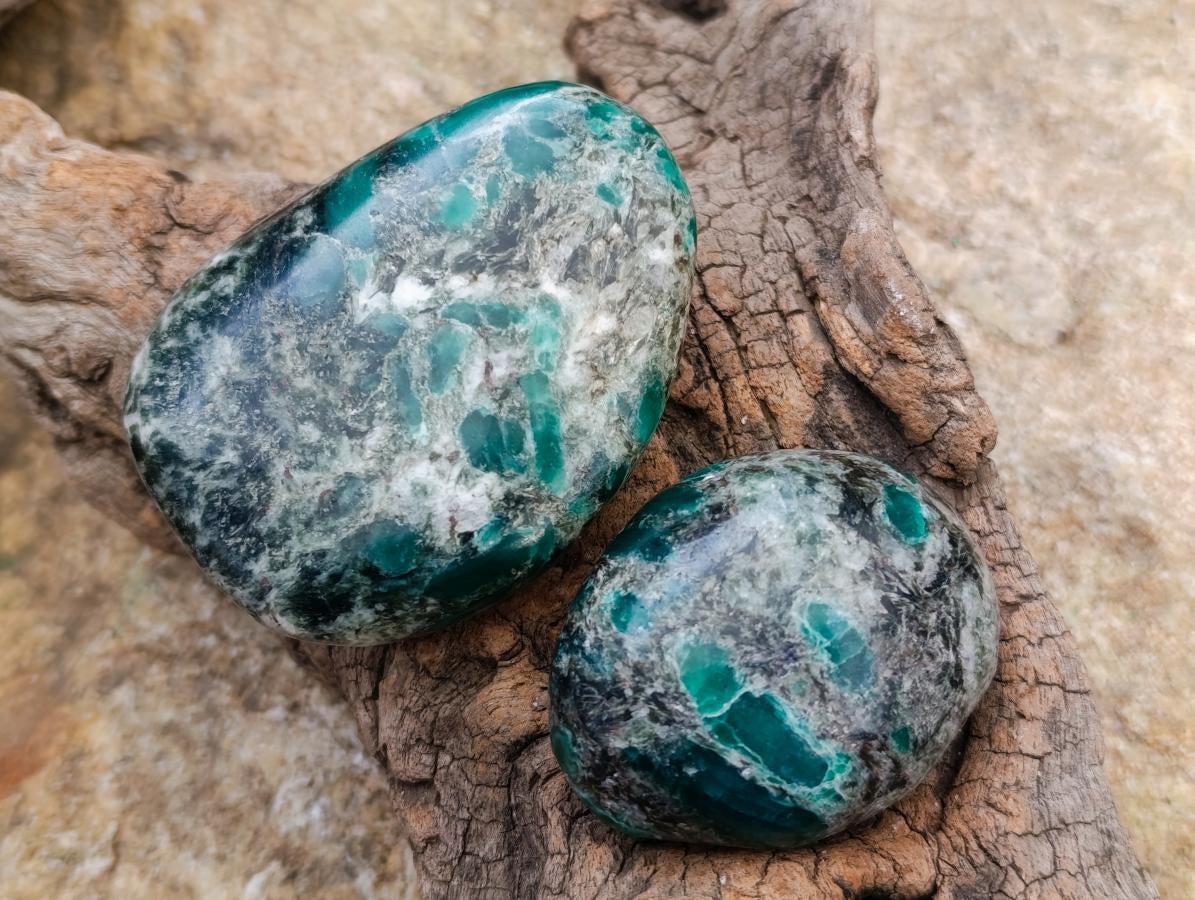Polished Emerald Mica 'Mutokolite' Palm Stones x 6 From Mutoko, Zimbabwe - Toprock Gemstones and Minerals 