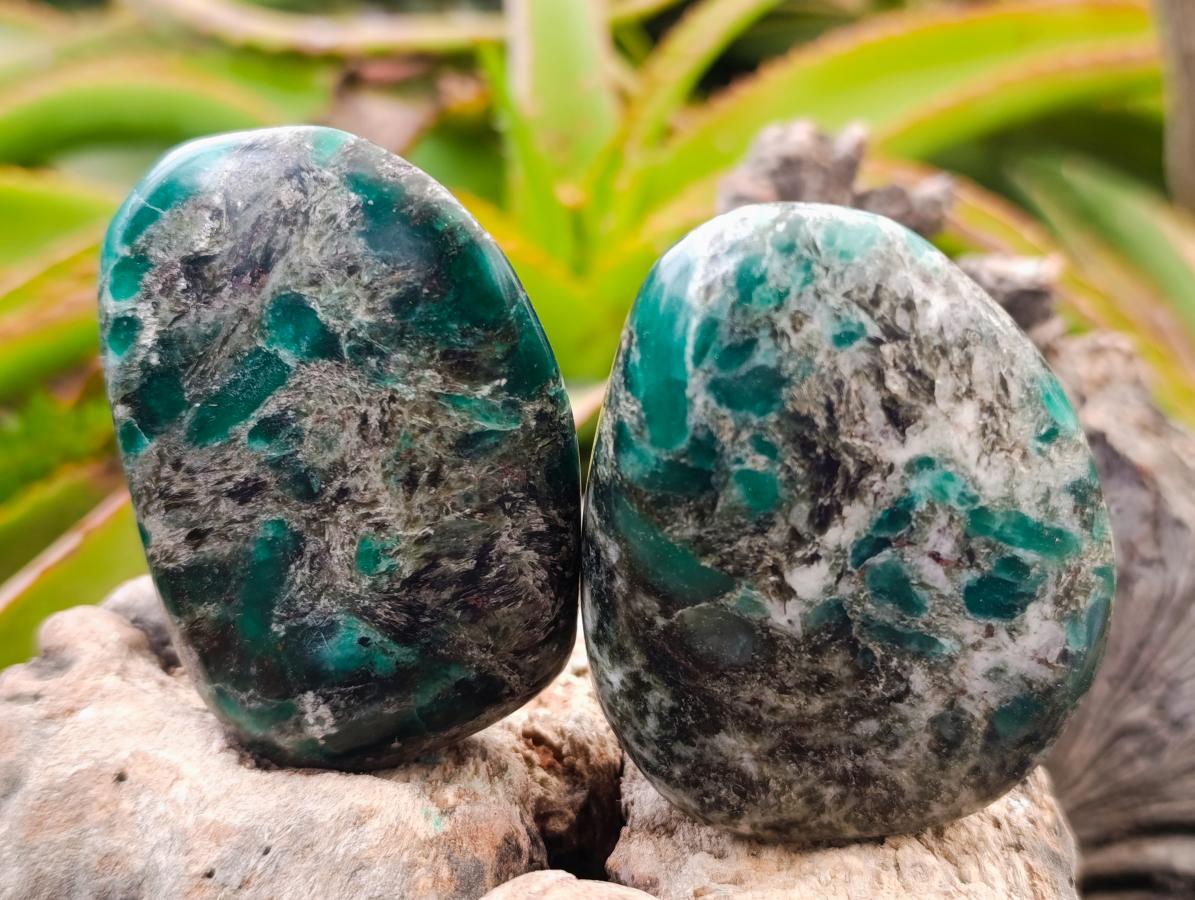 Polished Emerald Mica 'Mutokolite' Palm Stones x 6 From Mutoko, Zimbabwe - Toprock Gemstones and Minerals 
