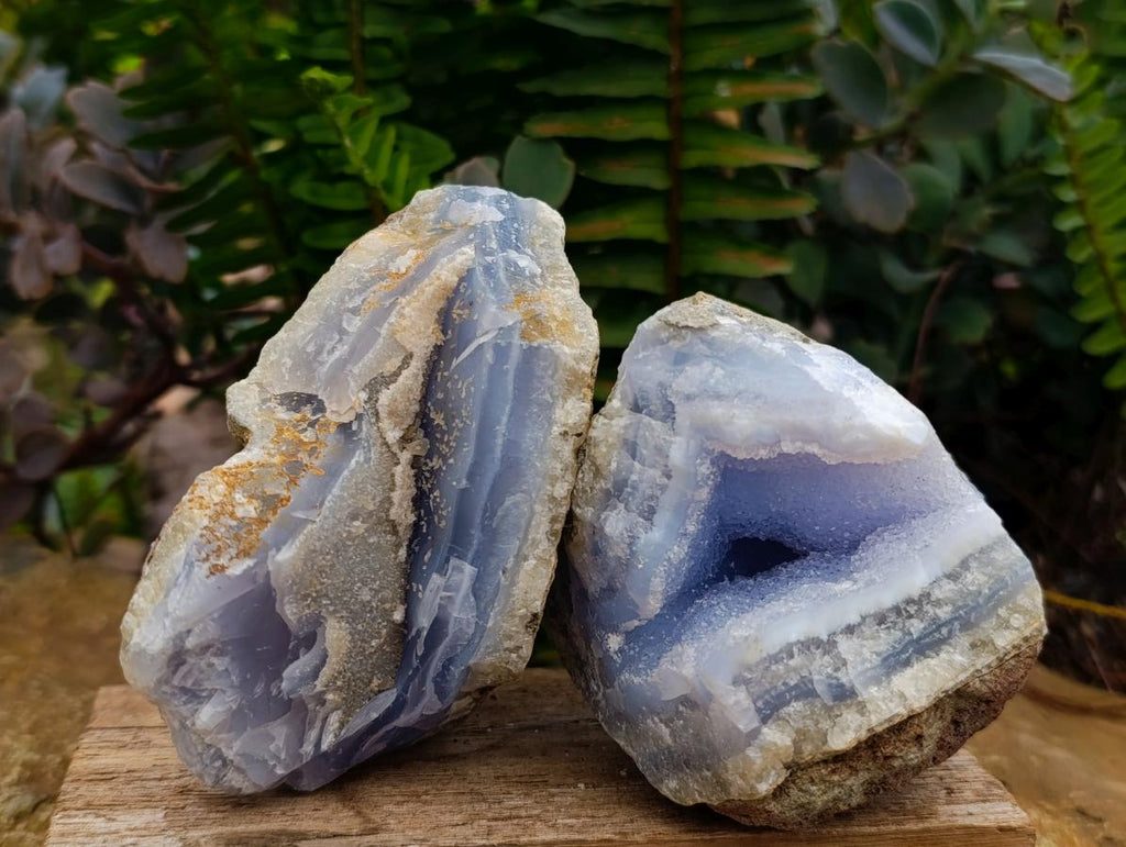 Natural Blue Lace Agate Geode Specimens x 12 From Nsanje, Malawi - Toprock Gemstones and Minerals 