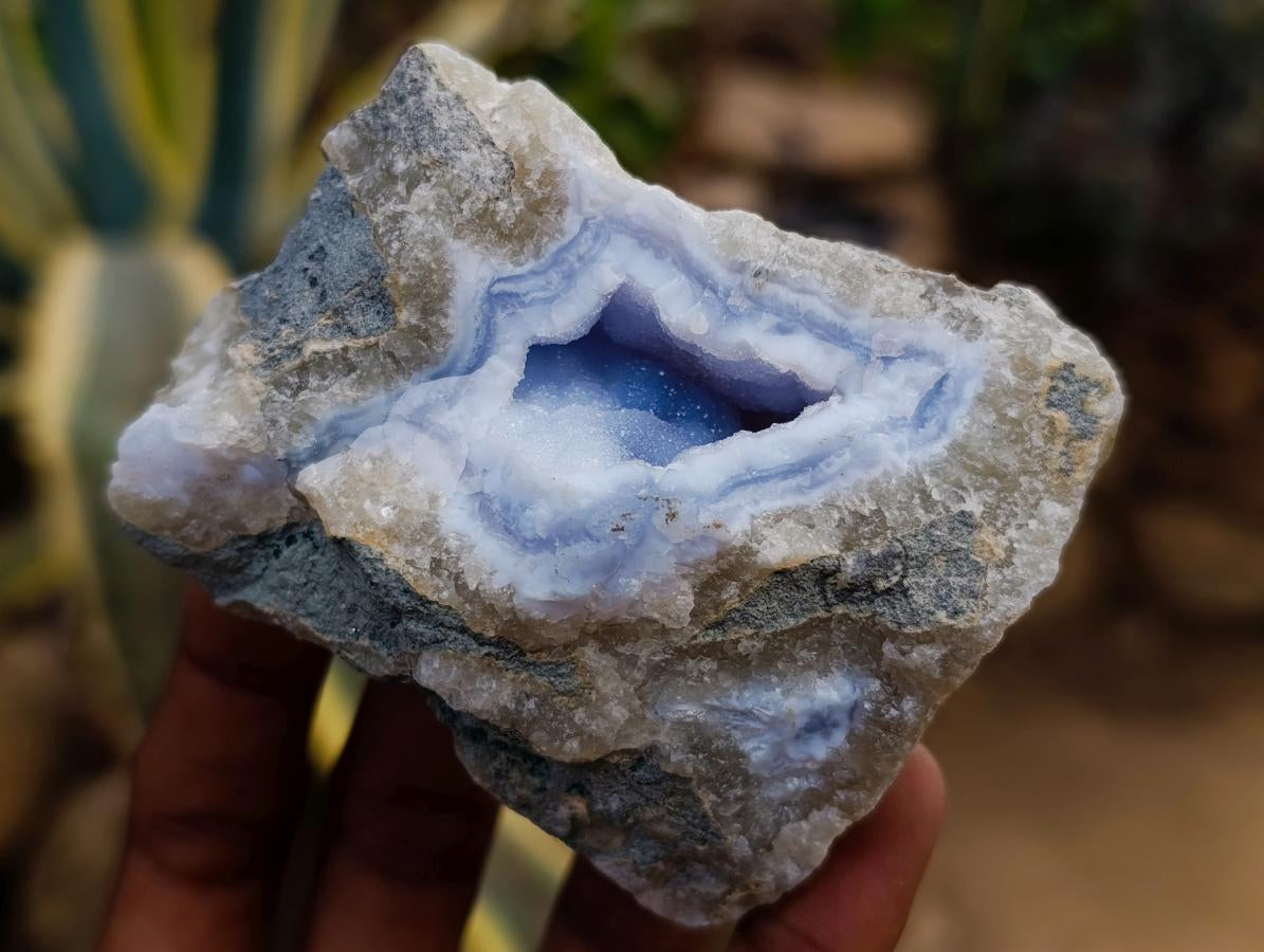 Natural Blue Lace Agate Geode Specimens x 12 From Nsanje, Malawi - Toprock Gemstones and Minerals 