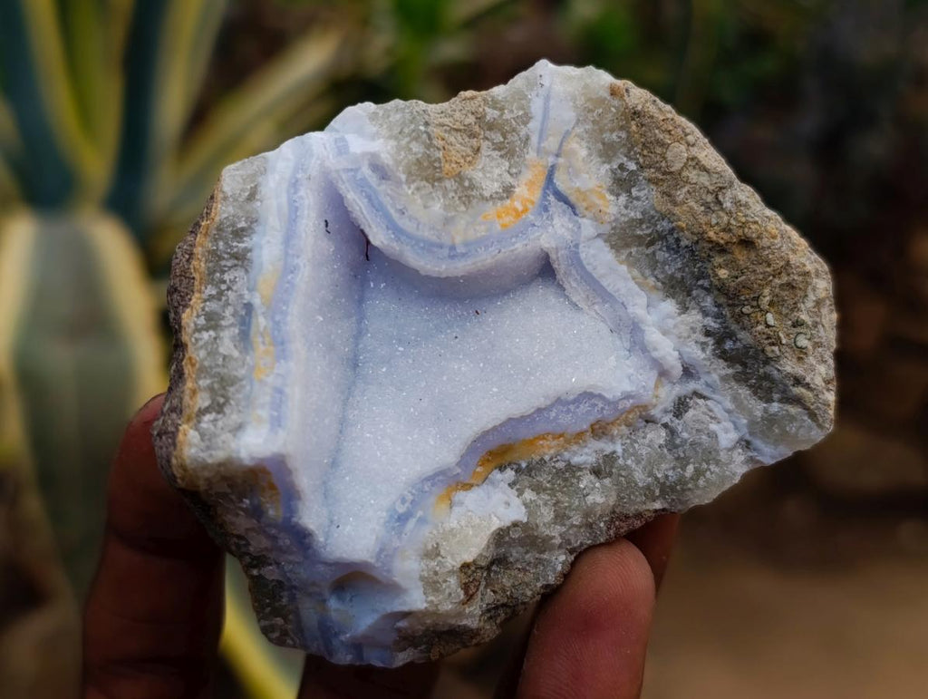 Natural Blue Lace Agate Geode Specimens x 12 From Nsanje, Malawi - Toprock Gemstones and Minerals 