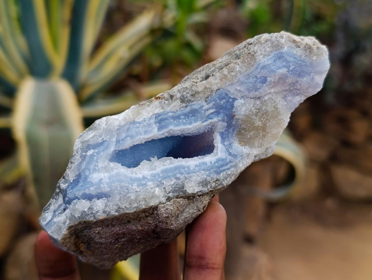Natural Blue Lace Agate Geode Specimens x 12 From Nsanje, Malawi - Toprock Gemstones and Minerals 