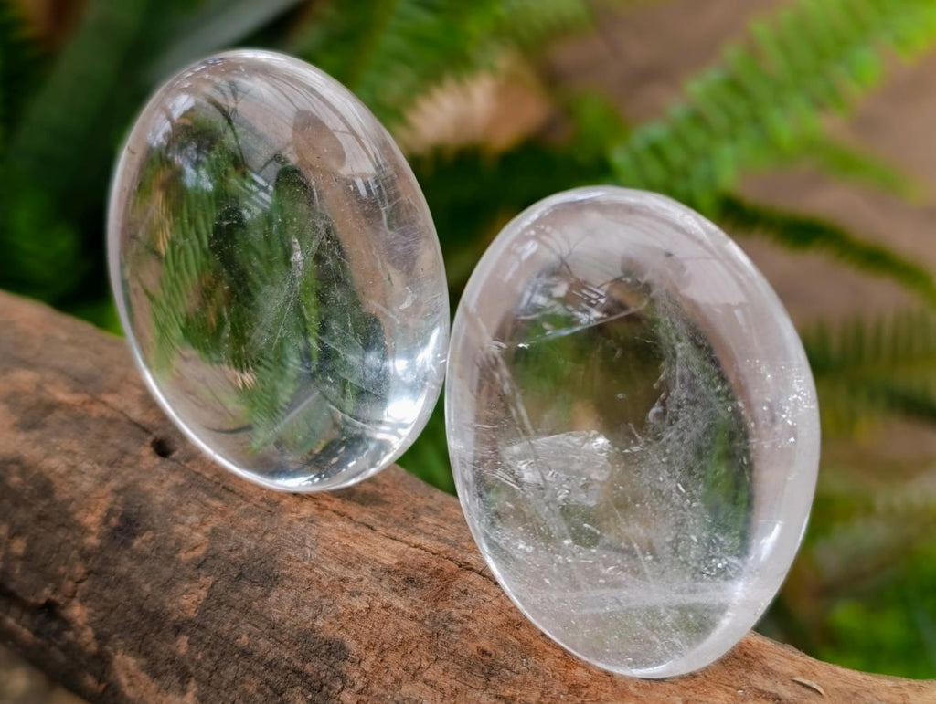 Polished Clear Rock Crystal Palm Stones x 24 From Amoron’i Mania, Madagascar - Toprock Gemstones and Minerals 