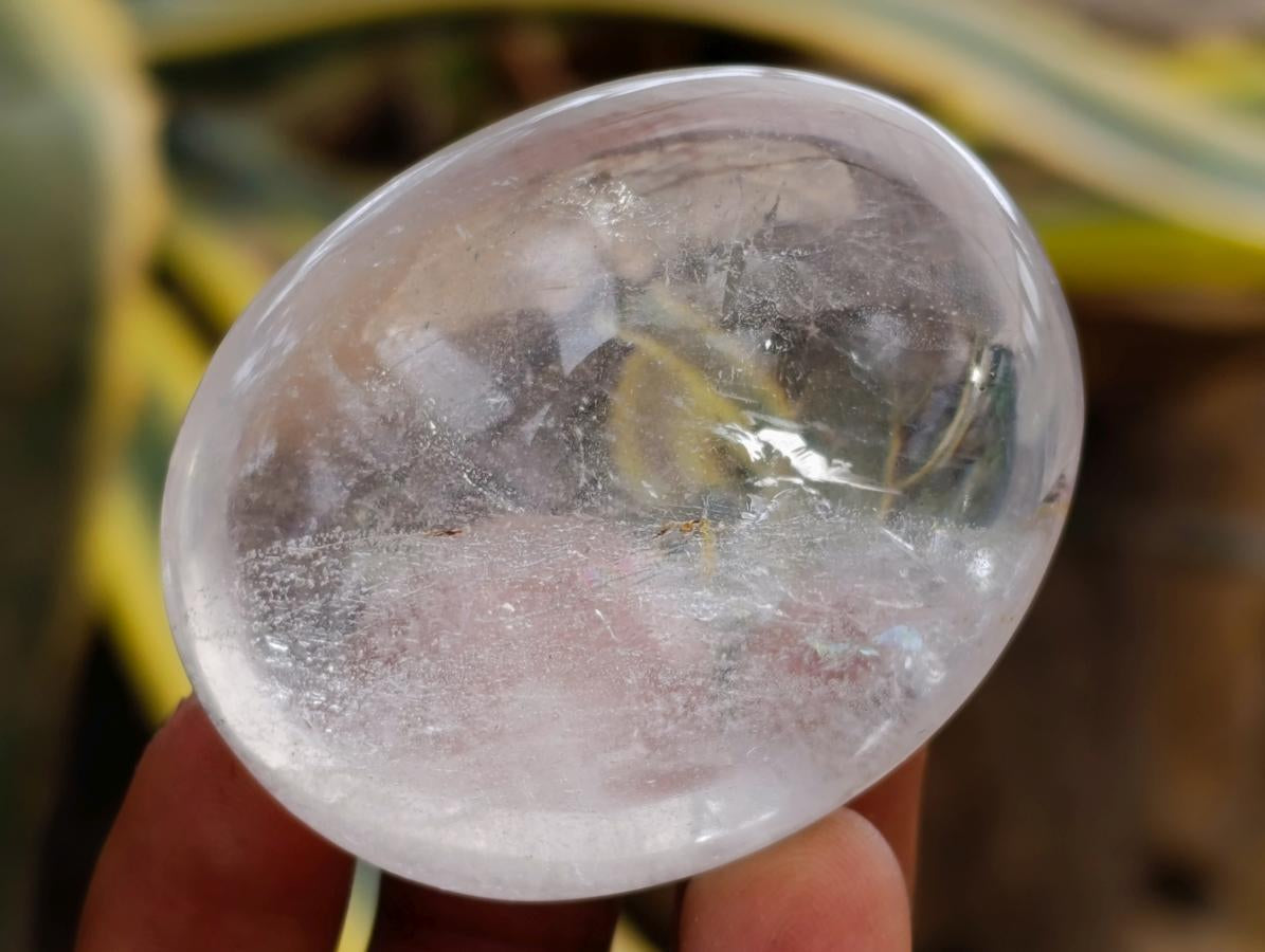 Polished Clear Rock Crystal Palm Stones x 24 From Amoron’i Mania, Madagascar - Toprock Gemstones and Minerals 