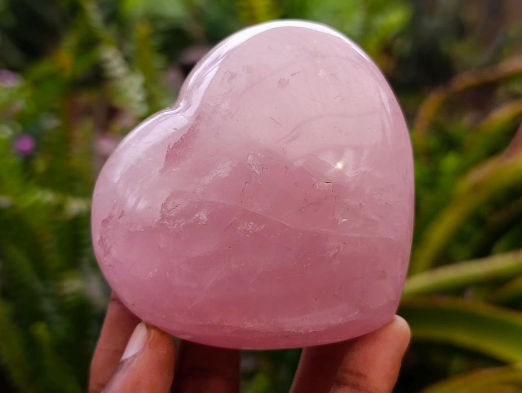 Polished Large Gemmy Rose Quartz Hearts x 6 From Madagascar - Toprock Gemstones and Minerals 