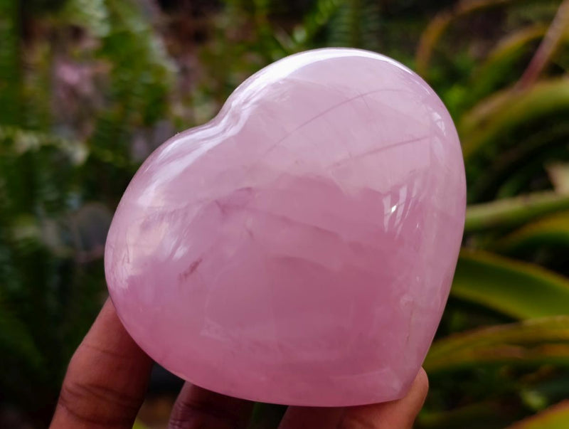 Polished Large Gemmy Rose Quartz Hearts x 6 From Madagascar - Toprock Gemstones and Minerals 