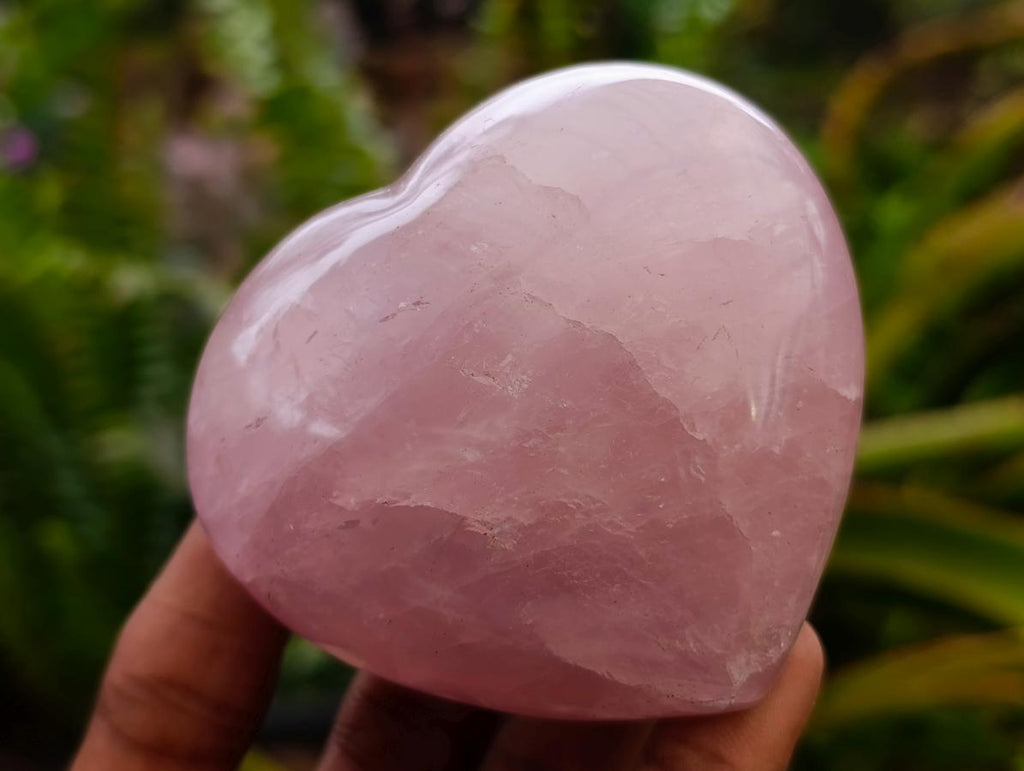 Polished Large Gemmy Rose Quartz Hearts x 6 From Madagascar - Toprock Gemstones and Minerals 