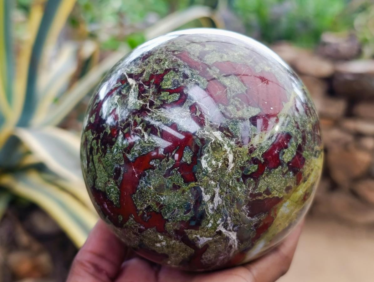 Polished XL Bastite Dragonsblood Stone Sphere x 1 From Tshipise, South Africa - Toprock Gemstones and Minerals 