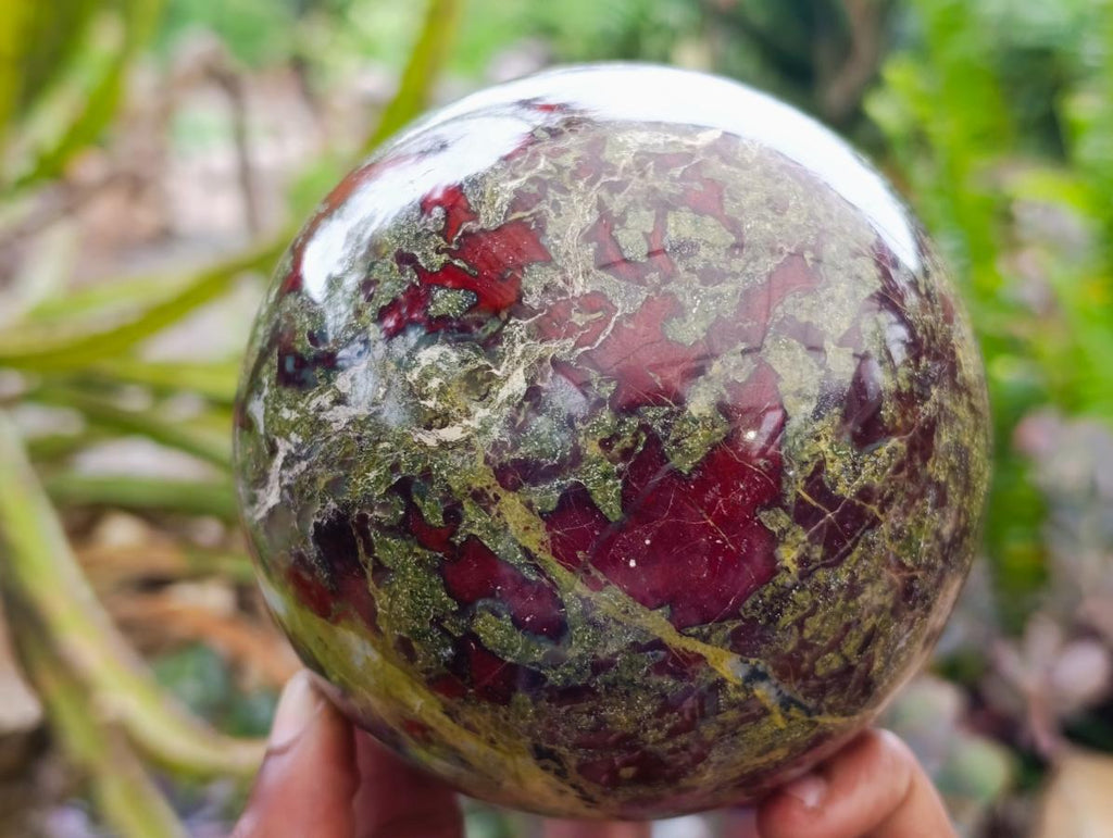 Polished XL Bastite Dragonsblood Stone Sphere x 1 From Tshipise, South Africa - Toprock Gemstones and Minerals 