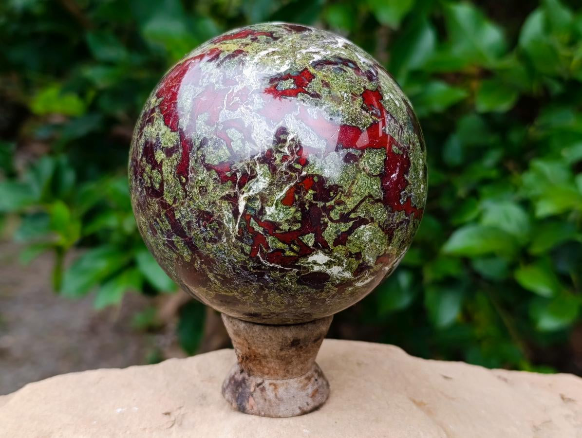 Polished XL Bastite Dragonsblood Stone Sphere x 1 From Tshipise, South Africa - Toprock Gemstones and Minerals 