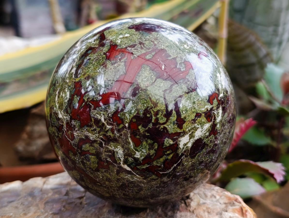 Polished XL Bastite Dragonsblood Stone Sphere x 1 From Tshipise, South Africa - Toprock Gemstones and Minerals 