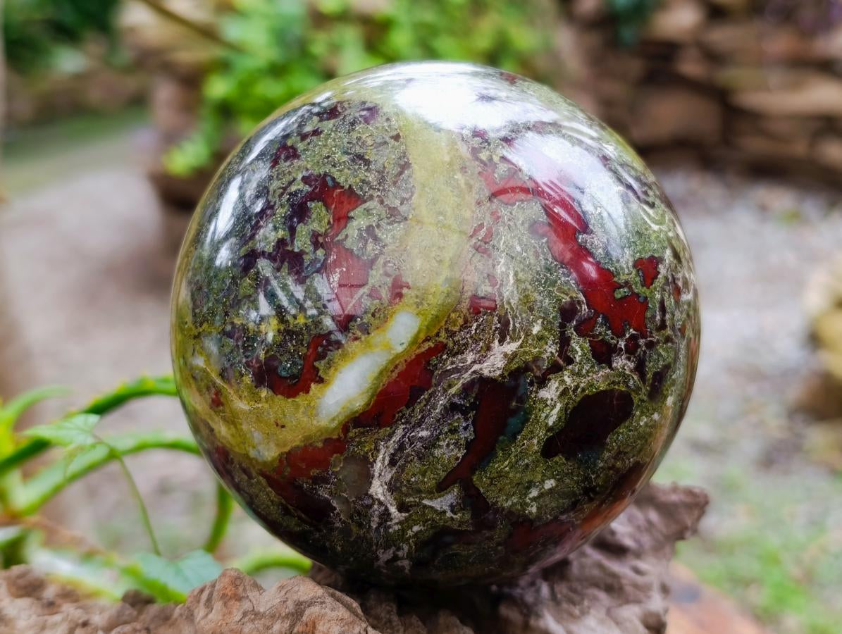 Polished XL Bastite Dragonsblood Stone Sphere x 1 From Tshipise, South Africa - Toprock Gemstones and Minerals 