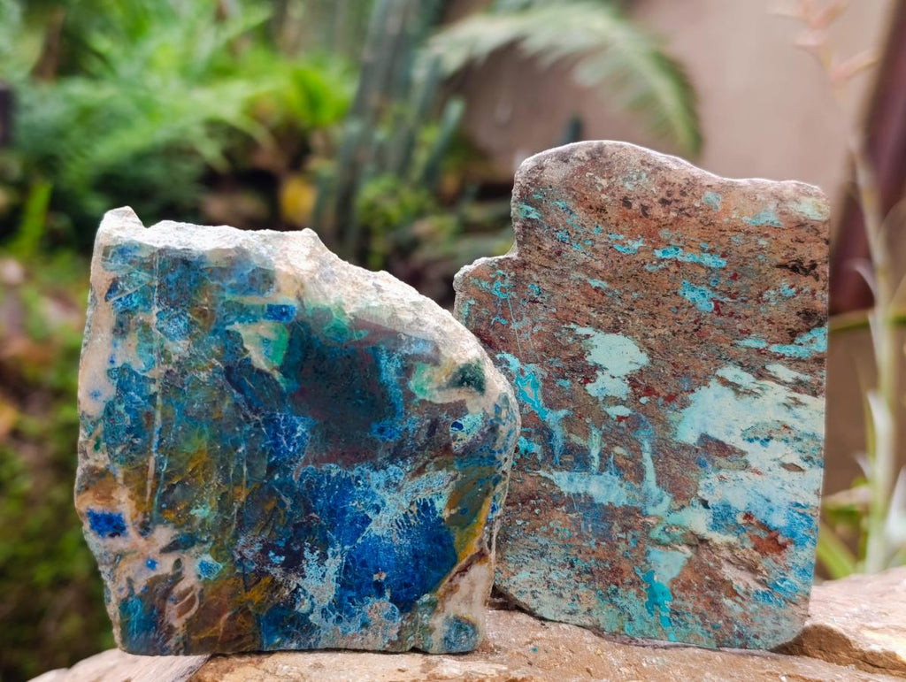 Polished One Side Shattuckite Free Forms x 12 From Kaokoveld, Namibia - Toprock Gemstones and Minerals 