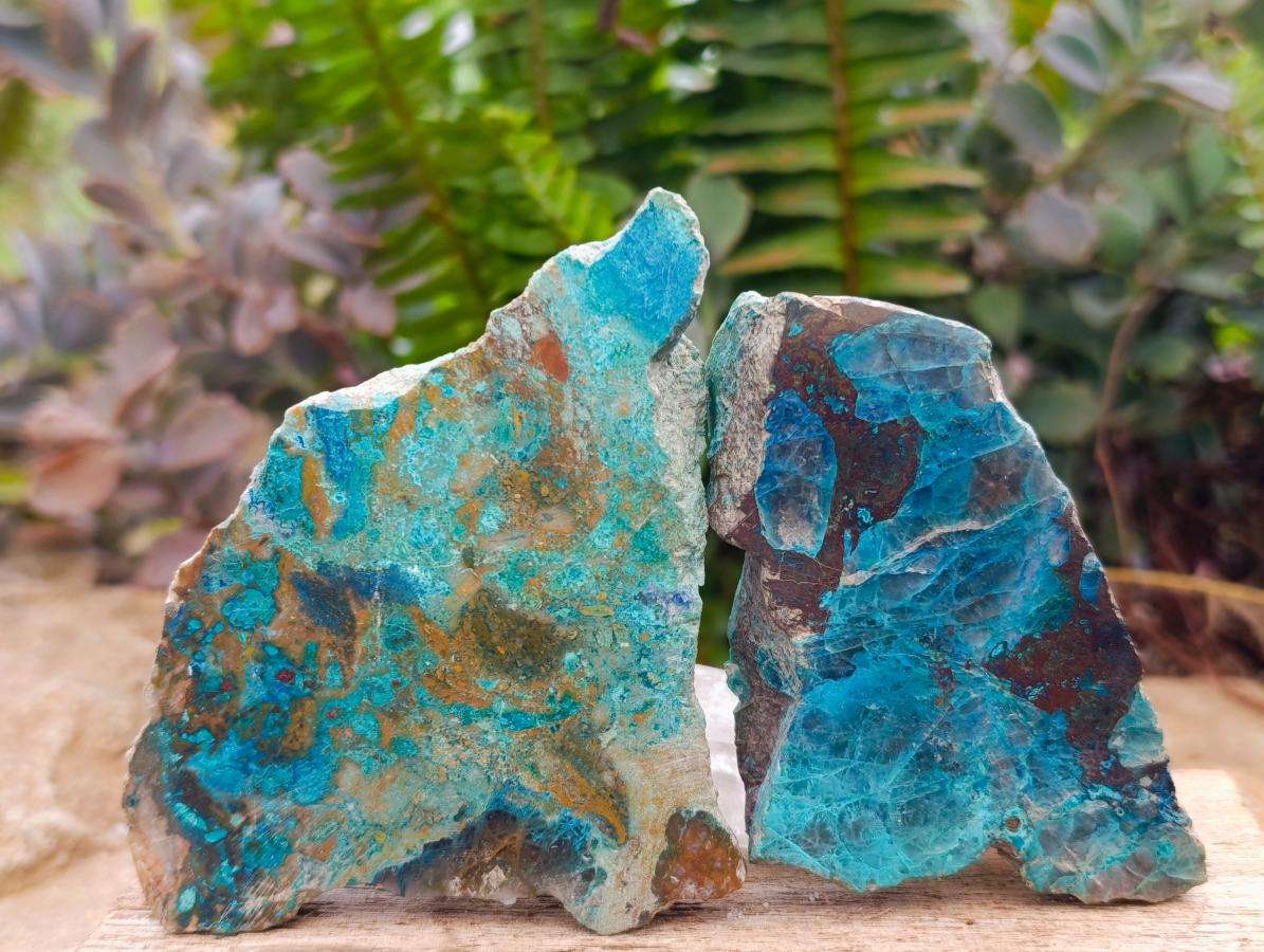 Polished One Side Shattuckite Free Forms x 12 From Kaokoveld, Namibia - Toprock Gemstones and Minerals 