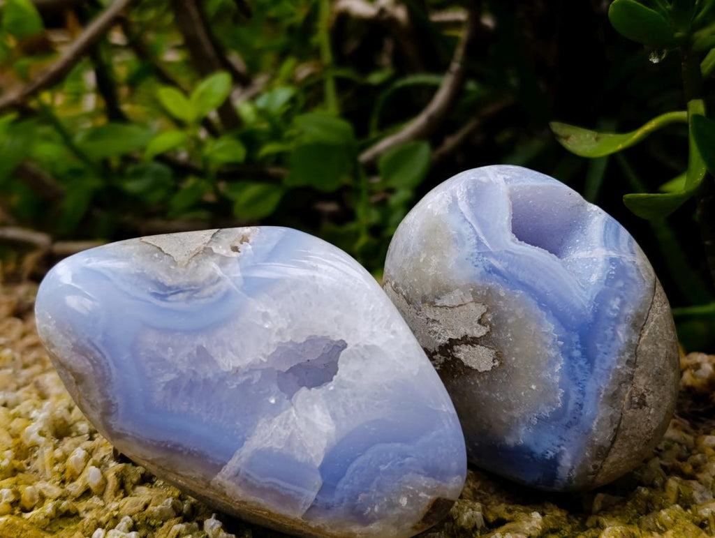 Polished Blue Lace Agate Free Forms x 6 From Nsanje, Malawi - Toprock Gemstones and Minerals 