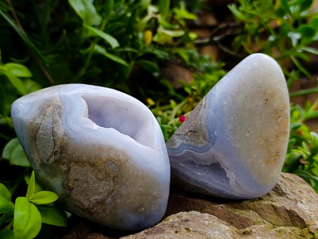 Polished Blue Lace Agate Free Forms x 6 From Nsanje, Malawi - Toprock Gemstones and Minerals 