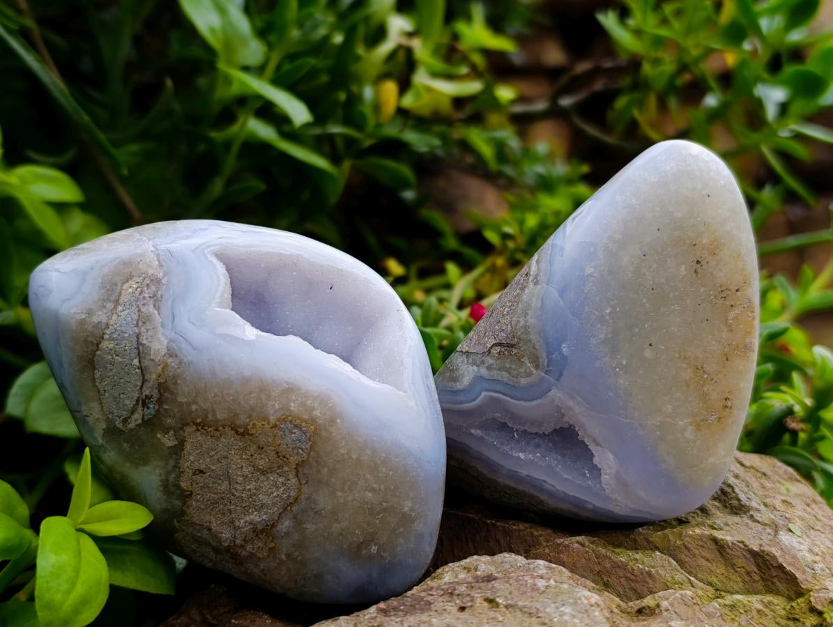 Polished Blue Lace Agate Free Forms x 6 From Nsanje, Malawi - Toprock Gemstones and Minerals 