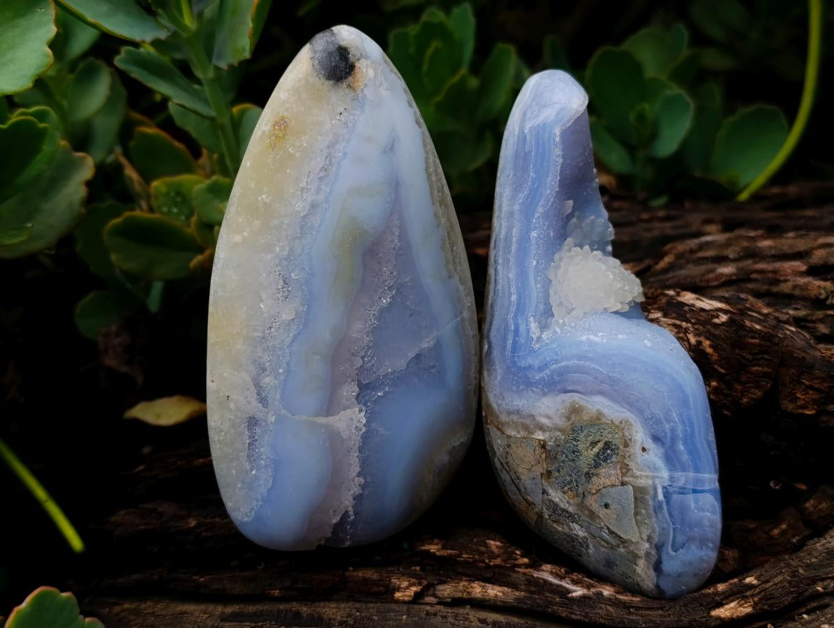 Polished Blue Lace Agate Free Forms x 6 From Nsanje, Malawi - Toprock Gemstones and Minerals 