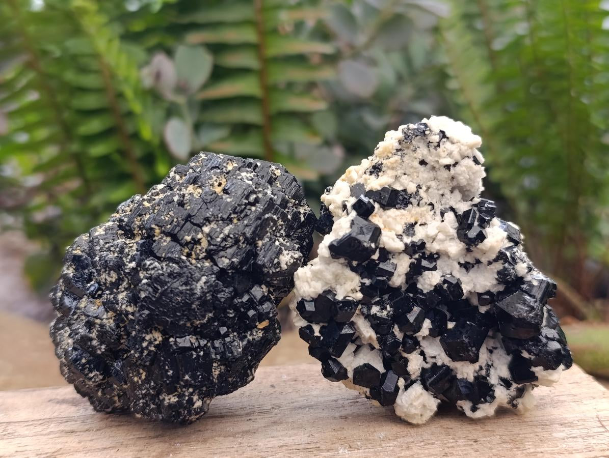 Natural Schorl Black Tourmaline with Feldspar Specimens x 6 From Erongo, Namibia - Toprock Gemstones and Minerals 