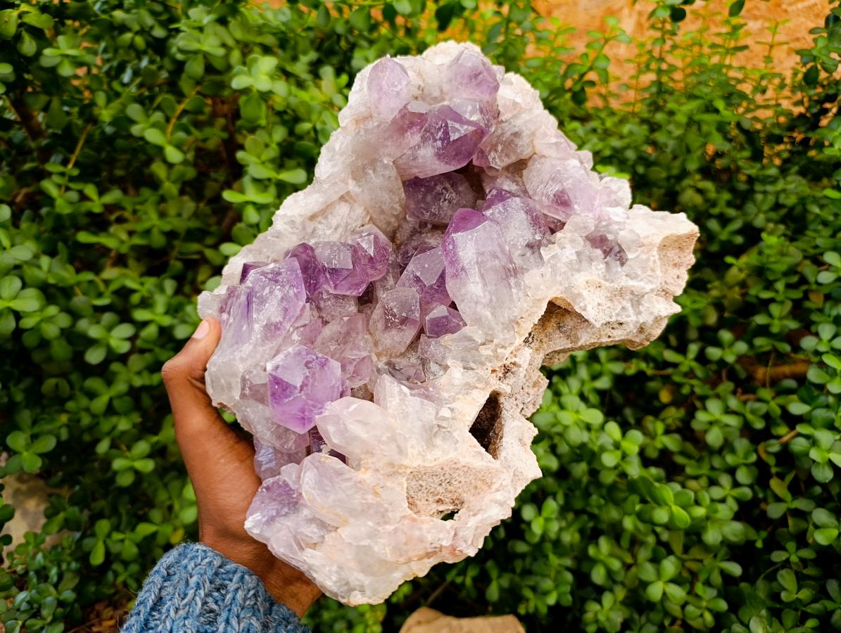 Natural XL Jacaranda Amethyst Crystal Cluster x 1 From Mumbwa, Zambia - Toprock Gemstones and Minerals 