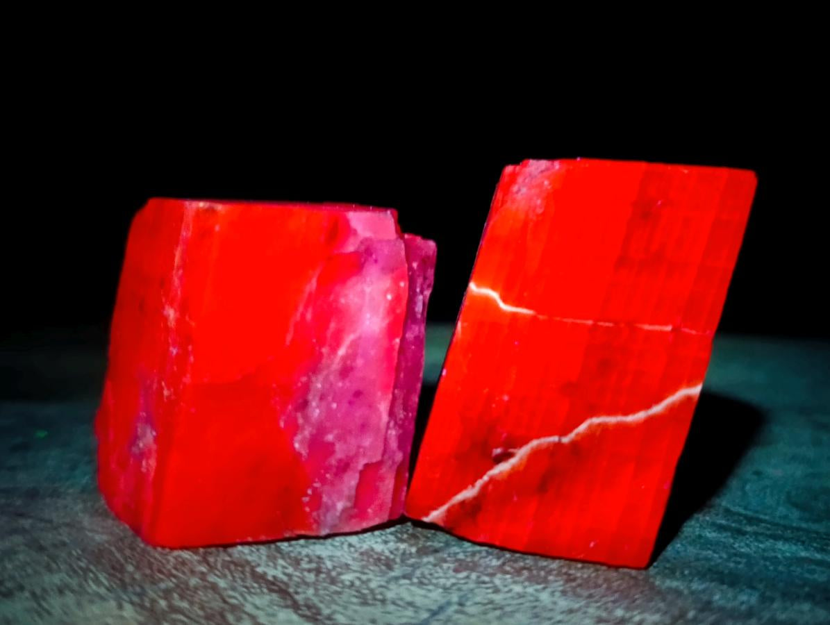 Natural Rhombohedral Sunset Orange Calcite Specimens x 24 From Spitzkop, Namibia - Toprock Gemstones and Minerals 
