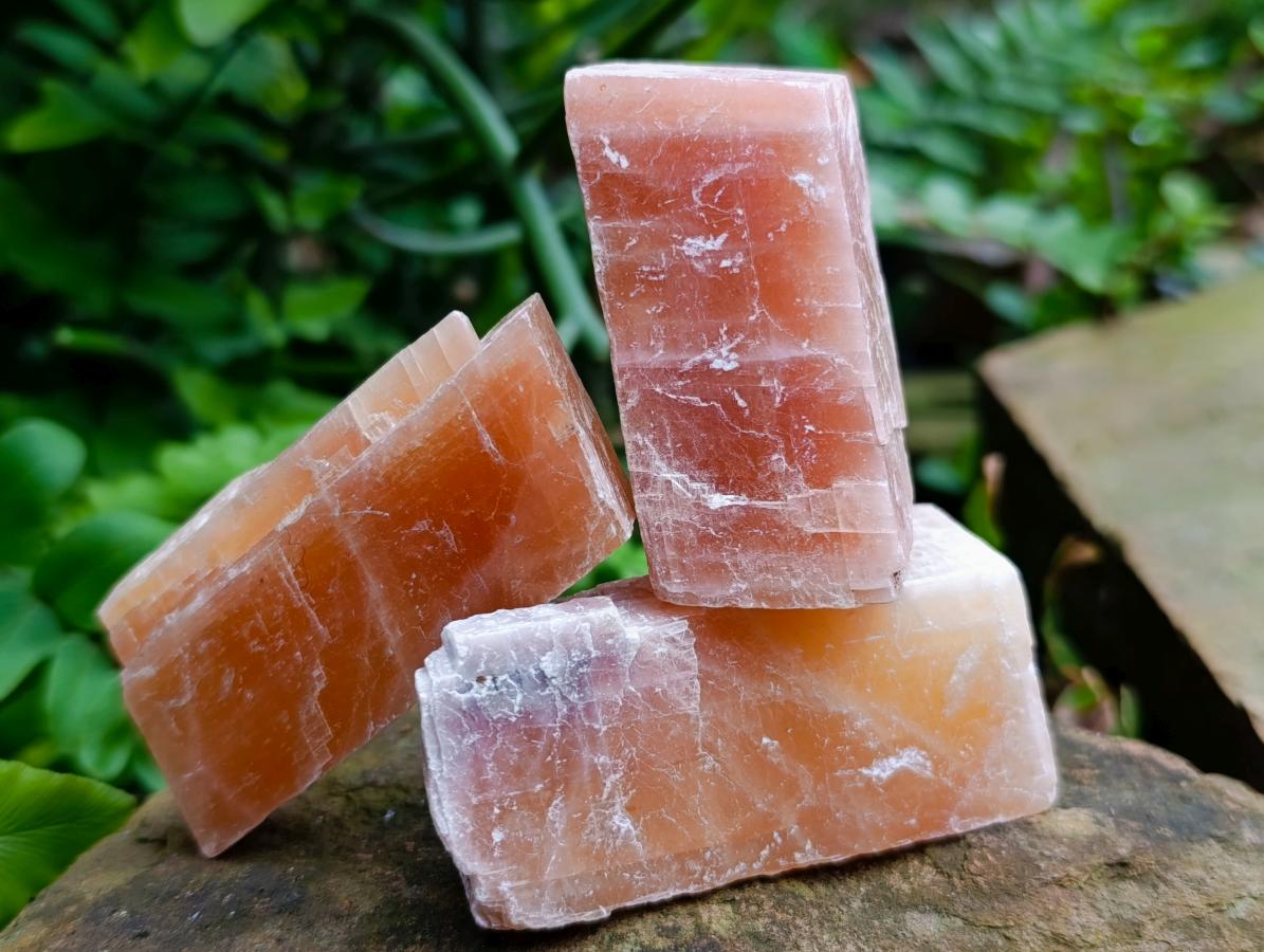 Natural Rhombohedral Sunset Orange Calcite Specimens x 24 From Spitzkop, Namibia - Toprock Gemstones and Minerals 