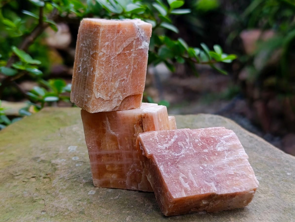 Natural Rhombohedral Sunset Orange Calcite Specimens x 24 From Spitzkop, Namibia - Toprock Gemstones and Minerals 